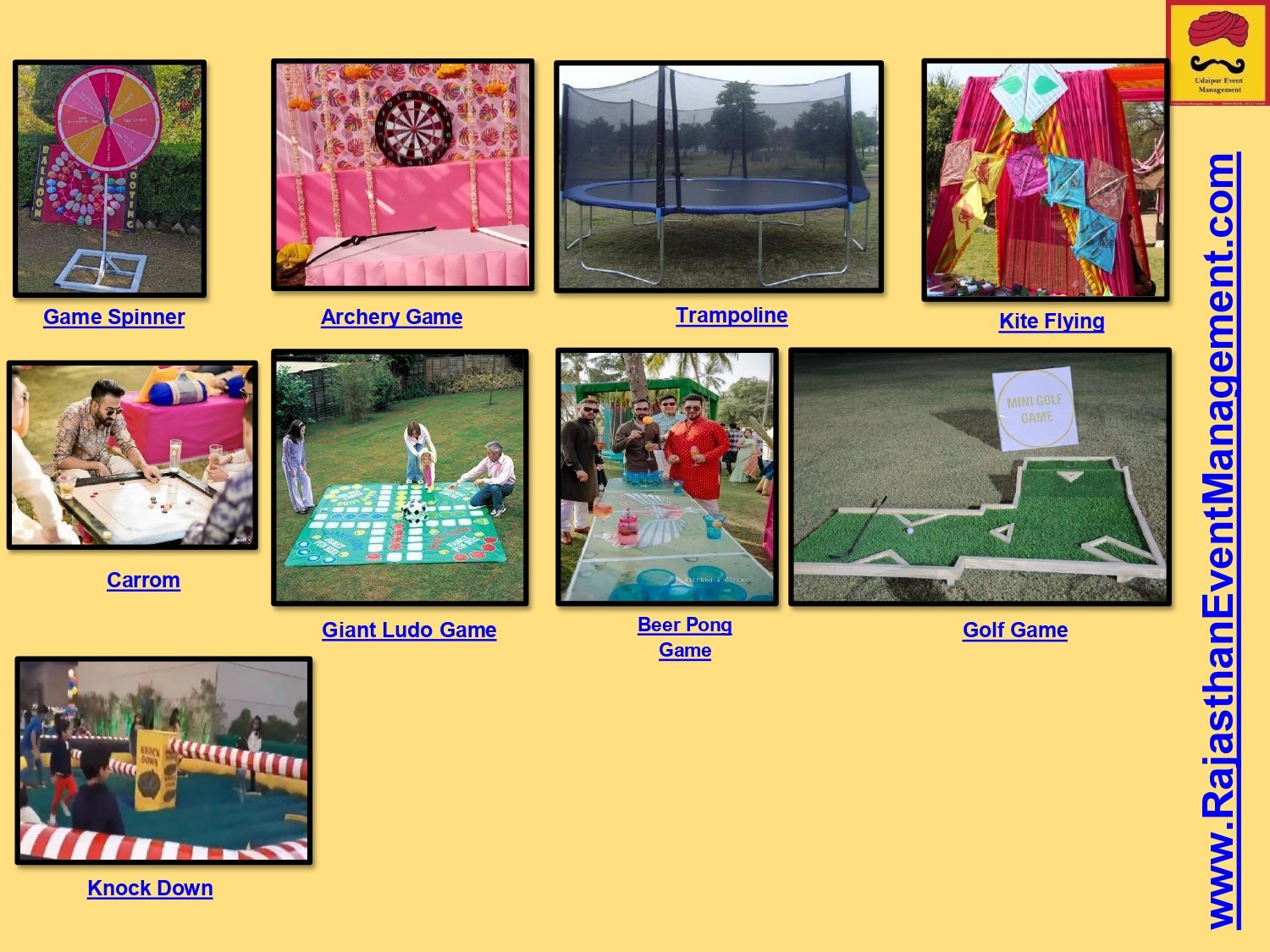 Wedding Carnival Games — Trampoline, Archery, Ludo & Golf